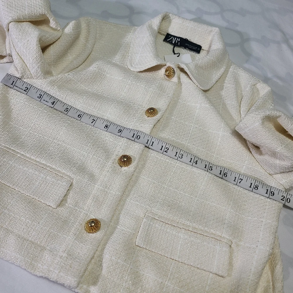 Zara 2‎ Piece Matching Set Textured Jacket and Skort NWT Size Med